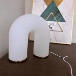 Creative U shape cream wind simple desktop LED table lamp bedroom bed night light white plug warm romantic beautiful beautiful