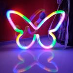1PC Butterfly Neon Signs USB or 3-AA Battery Powered Neon Light LED Lights Table Decoration for Kids Bedroom Wall Birthday Gift