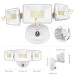Onforu 60W LED Dusk to Dawn Outdoor Lighting, 6000LM Exterior Flood Lights, IP65 Waterproof Outdoor 3 Adjustable Heads Photocell Lights Fixture, 6500K Daylight Floodlights for Garage, Patio, Yard