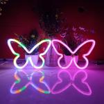 1PC Butterfly Neon Signs USB or 3-AA Battery Powered Neon Light LED Lights Table Decoration for Kids Bedroom Wall Birthday Gift