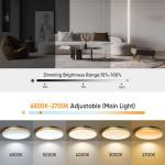 Lightania 13 Inch Flush Mount Ceiling Light with Remote Control & Night Light, 5CCT Dimmable Ceiling Light Fixture, 25W 2500LM 2700K-6500K Adjustable LED Ceiling Lights for Bedroom Kitchen Living Room