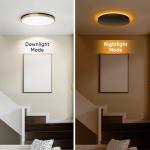 Lightania 13 Inch Flush Mount Ceiling Light with Remote Control & Night Light, 5CCT Dimmable Ceiling Light Fixture, 25W 2500LM 2700K-6500K Adjustable LED Ceiling Lights for Bedroom Kitchen Living Room