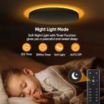 Lightania 13 Inch Flush Mount Ceiling Light with Remote Control & Night Light, 5CCT Dimmable Ceiling Light Fixture, 25W 2500LM 2700K-6500K Adjustable LED Ceiling Lights for Bedroom Kitchen Living Room