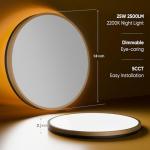 Lightania 13 Inch Flush Mount Ceiling Light with Remote Control & Night Light, 5CCT Dimmable Ceiling Light Fixture, 25W 2500LM 2700K-6500K Adjustable LED Ceiling Lights for Bedroom Kitchen Living Room