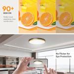 Lightania 13 Inch Flush Mount Ceiling Light with Remote Control & Night Light, 5CCT Dimmable Ceiling Light Fixture, 25W 2500LM 2700K-6500K Adjustable LED Ceiling Lights for Bedroom Kitchen Living Room