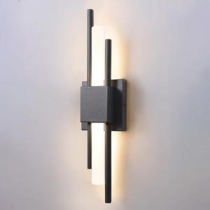 LOSNEOLAZ LED Wall Sconces,3000K Warm Light Acrylic Lacquered Black Wall Sconce for Bedroom,Bathroom,Living Room,Hallway(1 pcs)