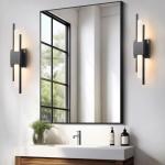 LOSNEOLAZ LED Wall Sconces,3000K Warm Light Acrylic Lacquered Black Wall Sconce for Bedroom,Bathroom,Living Room,Hallway(1 pcs)