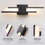 LOSNEOLAZ LED Wall Sconces,3000K Warm Light Acrylic Lacquered Black Wall Sconce for Bedroom,Bathroom,Living Room,Hallway(1 pcs)