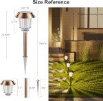 XMCOSY+ Solar Lights Outside Waterproof - 4 Pack Auto On/Off 10-40 LM Dimmable Outdoor Solar Lights for Yard Garden Pathway Driveway Walkway (Warm White)