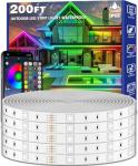zoegi 100 feet 2 Strips Outdoor LED Strip Lights Waterproof,Music Sync RGB IP68 Outside Led Light Strips Waterproof with App and Remote,Exterior Led Rope Lights for Deck,Balcony,Roof,Garden,Pool