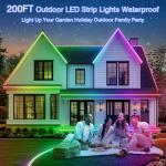 zoegi 100 feet 2 Strips Outdoor LED Strip Lights Waterproof,Music Sync RGB IP68 Outside Led Light Strips Waterproof with App and Remote,Exterior Led Rope Lights for Deck,Balcony,Roof,Garden,Pool