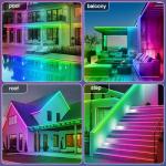zoegi 100 feet 2 Strips Outdoor LED Strip Lights Waterproof,Music Sync RGB IP68 Outside Led Light Strips Waterproof with App and Remote,Exterior Led Rope Lights for Deck,Balcony,Roof,Garden,Pool