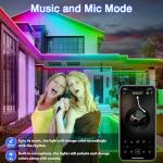 zoegi 100 feet 2 Strips Outdoor LED Strip Lights Waterproof,Music Sync RGB IP68 Outside Led Light Strips Waterproof with App and Remote,Exterior Led Rope Lights for Deck,Balcony,Roof,Garden,Pool