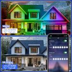 zoegi 100 feet 2 Strips Outdoor LED Strip Lights Waterproof,Music Sync RGB IP68 Outside Led Light Strips Waterproof with App and Remote,Exterior Led Rope Lights for Deck,Balcony,Roof,Garden,Pool