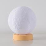 3D Moon Lamp Bedside Table Lamp USB Rechargeable Night Lights with Stand Dimmable LED Desk Light For Living Room Bedroom Decor