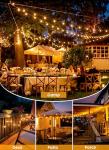 Brightown 108FT Solar String Lights Outdoor with Remote and 52 LED Shatterproof Bulbs, Dimmable & Timable, 3 Light Modes, Solar Patio String Lights Outdoor for Cafe, Garden, Deck, Outside Wedding