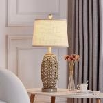 27” Natural Rattan Table Lamps Set of 2,Touch Switch,3-Way Dimmable Bedside Lamps, with A+C USB Charging Ports,Oatmeal Lampshade,Farmhouse Table Lamp for Bedroom, Living Room(2 Bulbs Included)