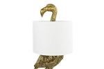 Creative Co-Op Resin Flamingo Table Lamp with Linen Shade, Gold Finish, 32"