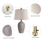 AIEAMPDO 21'' Set of 2 Farmhouse Ceramic Table Lamps for Living Room Bedroom, Nightstand Rustic Brown Desk Lamp for Bedside End Table Entryway, 2 LED Bulbs Included