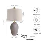 AIEAMPDO 21'' Set of 2 Farmhouse Ceramic Table Lamps for Living Room Bedroom, Nightstand Rustic Brown Desk Lamp for Bedside End Table Entryway, 2 LED Bulbs Included