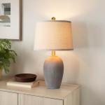 AIEAMPDO 21'' Set of 2 Farmhouse Ceramic Table Lamps for Living Room Bedroom, Nightstand Rustic Brown Desk Lamp for Bedside End Table Entryway, 2 LED Bulbs Included