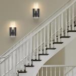 Zevluck 1-Light Wall Sconce, Matte Black Bathroom Vanity Light with Cylinder Clear Glass, Modern Hardwired Vanity Wall Lamps for Bathroom, Bedroom, Living Room, Stairs, Hallway