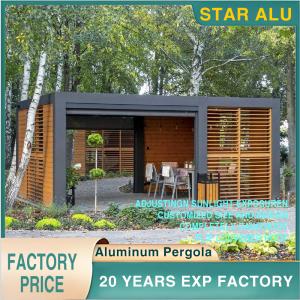 Custom-Made Outdoor Gazebo Pergola with LED Lighting, Sliding Screen Wall, and Motorized Roof System – Perfect for Poolside Ret