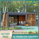 Custom-Made Outdoor Gazebo Pergola with LED Lighting, Sliding Screen Wall, and Motorized Roof System – Perfect for Poolside Ret