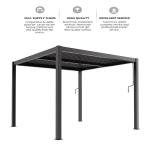 Custom-Made Outdoor Gazebo Pergola with LED Lighting, Sliding Screen Wall, and Motorized Roof System – Perfect for Poolside Ret