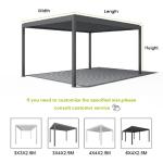 Custom-Made Outdoor Gazebo Pergola with LED Lighting, Sliding Screen Wall, and Motorized Roof System – Perfect for Poolside Ret