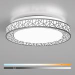 Lightania 18 Inch Flush Mount Ceiling Light, Modern Brushed Nickel LED Ceiling Light Fixture, 35W 3500LM 2700-6500K Adjustable, Dimmable Ceiling Lights for Bedroom, Kitchen, Hallway, Bathroom, ETL