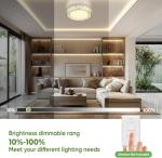 Lightania 18 Inch Flush Mount Ceiling Light, Modern Brushed Nickel LED Ceiling Light Fixture, 35W 3500LM 2700-6500K Adjustable, Dimmable Ceiling Lights for Bedroom, Kitchen, Hallway, Bathroom, ETL