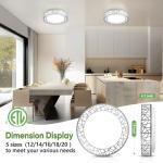 Lightania 18 Inch Flush Mount Ceiling Light, Modern Brushed Nickel LED Ceiling Light Fixture, 35W 3500LM 2700-6500K Adjustable, Dimmable Ceiling Lights for Bedroom, Kitchen, Hallway, Bathroom, ETL