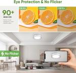 Lightania 18 Inch Flush Mount Ceiling Light, Modern Brushed Nickel LED Ceiling Light Fixture, 35W 3500LM 2700-6500K Adjustable, Dimmable Ceiling Lights for Bedroom, Kitchen, Hallway, Bathroom, ETL