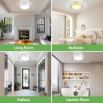 Lightania 18 Inch Flush Mount Ceiling Light, Modern Brushed Nickel LED Ceiling Light Fixture, 35W 3500LM 2700-6500K Adjustable, Dimmable Ceiling Lights for Bedroom, Kitchen, Hallway, Bathroom, ETL