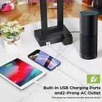 Set of 2 Touch Control Table Lamp with 2 USB Ports, 3-Way Dimmable Modern Nightstand Lamp Sets Bedside Touch Desk Lamp with Fabric Cream Shade For Bedroom Table Living Room Reading, Included Bulbs