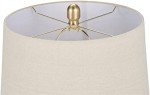 Nourison 23" Rustic Brown (Gray Undertones) Ceramic Pot Table Lamp for Bedroom, Living Room, Dining Office, Beige Shade