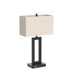 Set of 2 Touch Control Table Lamp with 2 USB Ports, 3-Way Dimmable Modern Nightstand Lamp Sets Bedside Touch Desk Lamp with Fabric Cream Shade For Bedroom Table Living Room Reading, Included Bulbs