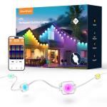 SmartDawn Permanent Outdoor Lights, 100FT 64 Bulbs RGBIC LED Outdoor String Lights, DIY Scene Mode, IP68 Waterproof Christmas Lights for Daily Decor, House Roof, Holiday Decorations, Outside