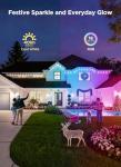 SmartDawn Permanent Outdoor Lights, 100FT 64 Bulbs RGBIC LED Outdoor String Lights, DIY Scene Mode, IP68 Waterproof Christmas Lights for Daily Decor, House Roof, Holiday Decorations, Outside