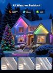 SmartDawn Permanent Outdoor Lights, 100FT 64 Bulbs RGBIC LED Outdoor String Lights, DIY Scene Mode, IP68 Waterproof Christmas Lights for Daily Decor, House Roof, Holiday Decorations, Outside