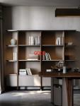 Bogu shelf high-end living room stainless steel floor-to-ceiling bookshelf modern tea room designer light luxury bookcase