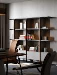Bogu shelf high-end living room stainless steel floor-to-ceiling bookshelf modern tea room designer light luxury bookcase