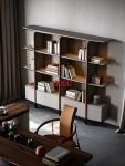 Bogu shelf high-end living room stainless steel floor-to-ceiling bookshelf modern tea room designer light luxury bookcase