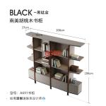 Bogu shelf high-end living room stainless steel floor-to-ceiling bookshelf modern tea room designer light luxury bookcase