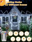 BrightChristmas Christmas Lights 1200 LED 394 FT, Waterproof Outdoor String Lights with Remote and Timer, Christmas Tree Lights with 8 Modes Dimmable, Fairy Lights for Holiday Decor (Cool White)