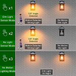 CYHKEE 2 Pack Solar Wall Lanterns Outdoor with 3 Modes, Dusk to Dawn Motion Sensor LED Sconce Lights IP65 Waterproof, Exterior Front Porch Security Lamps Wall Mount Patio Fence Garage Decorative