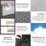 7 Piece Outdoor Furniture Set, 60000BTU 45" Outdoor Propane Fire Pit Table, Non-Slip Mat and Waterproof Cover, Light Gray