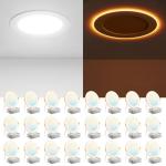Amico 24 Pack 6 Inch 5CCT LED Recessed Ceiling Light with Night Light, 2700K/3000K/3500K/4000K/5000K Selectable Ultra-Thin Recessed Lighting, 12W=110W, 1100LM, Dimmable Canless Wafer Downlight ETL&FCC