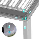 Bioclimatic gazebo custom stitching large size electric manual terrace restaurant outdoor party pergola LED RGB light fan light